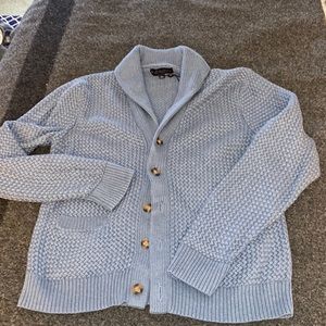 NWOT Brooks Brothers Periwinkle Blue Button Sweater with Front Pockets - Size L